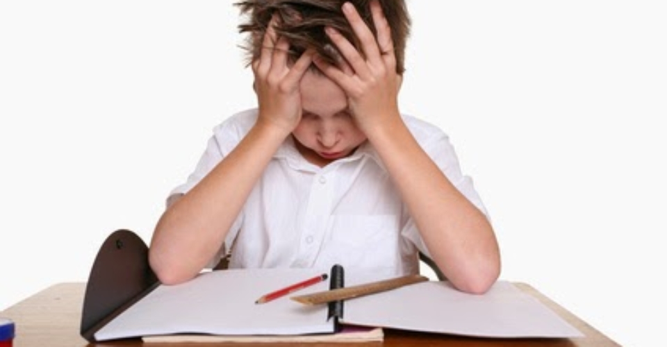 A frustrated, upset child, or child with learning difficulties.
